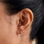 Astrid & Miyu Emerald Pear créoles émeraude or massif