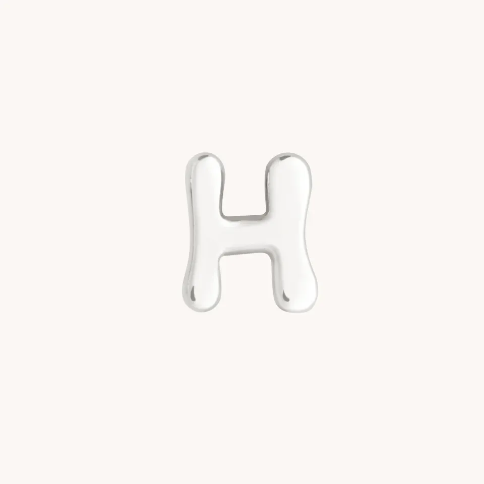Astrid & Miyu H Initial Click charm or blanc lettre H