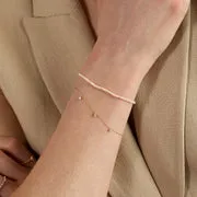 Astrid & Miyu Pearl Beaded bracelet perles or massif