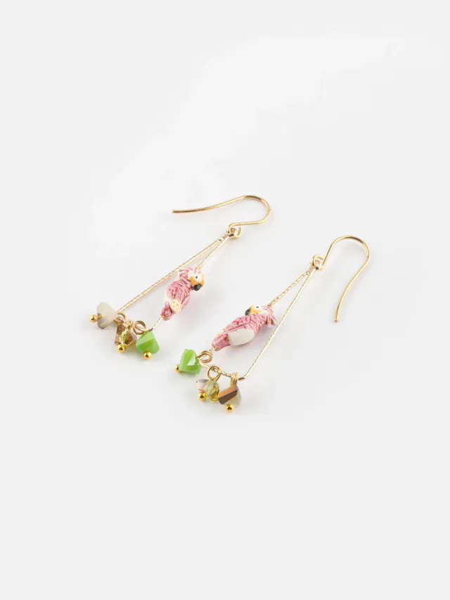 Nach Bijoux Cacatoès boucles oreilles porcelaine 5 cm