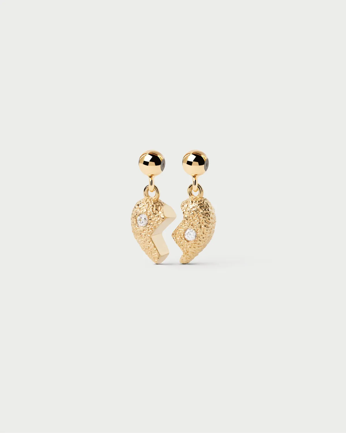 PDPAOLA Split Heart charm cœur zircone blanche