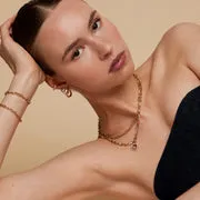 Astrid & Miyu Pavé Chain Link collier doré pavé