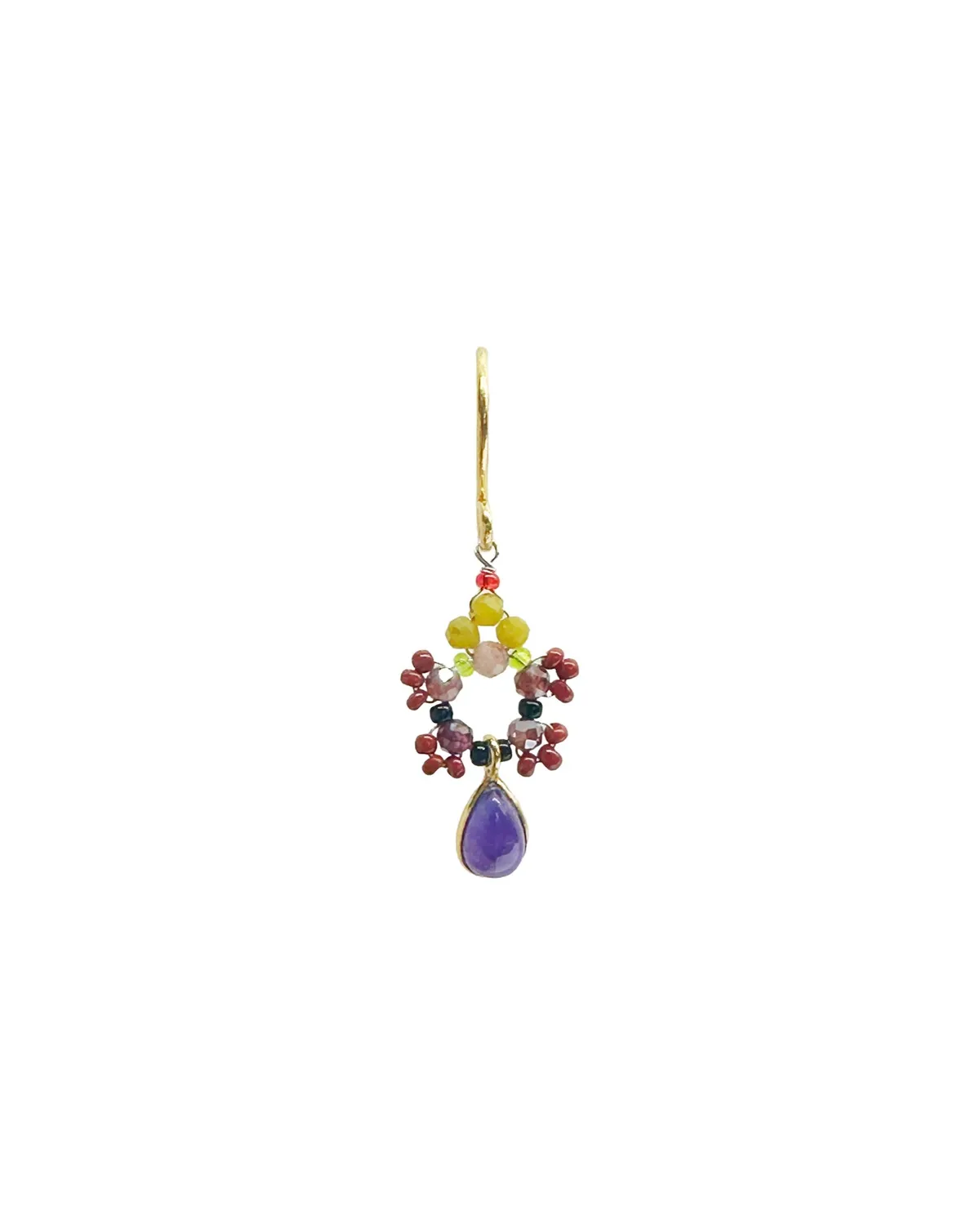 Le Fourbi de Capucine Z13 boucles d'oreilles laiton doré améthyste
