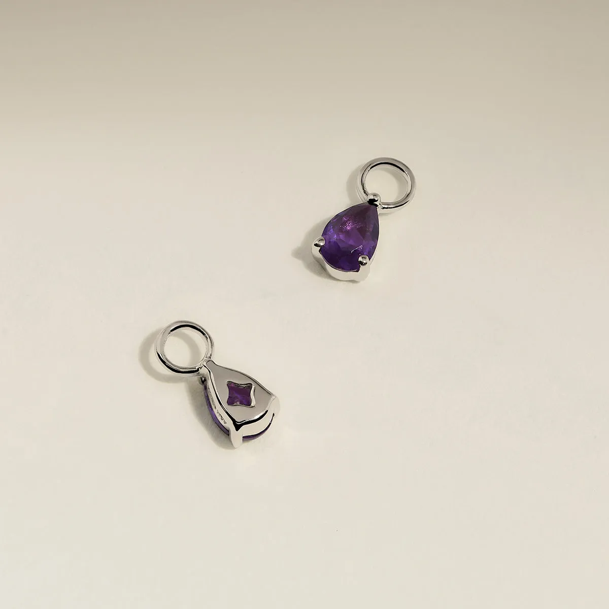 Astrid & Miyu Charm février boucles améthyste or blanc