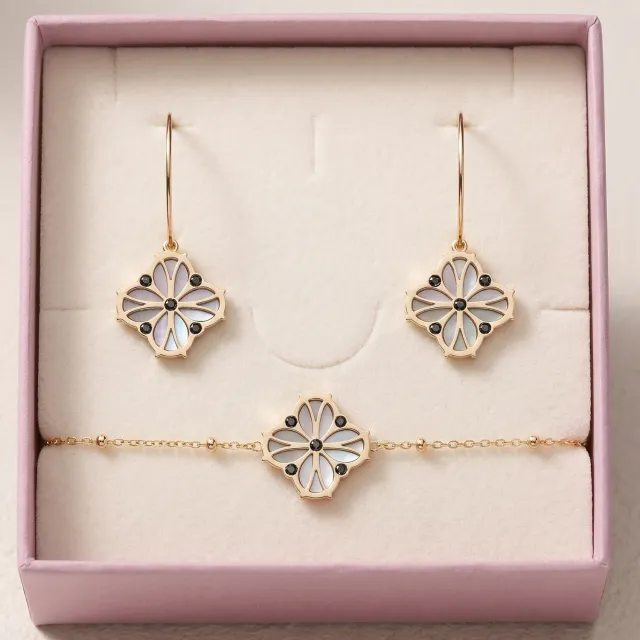 Nao de Paris Fleur Nouvelle coffret doré nacre grise