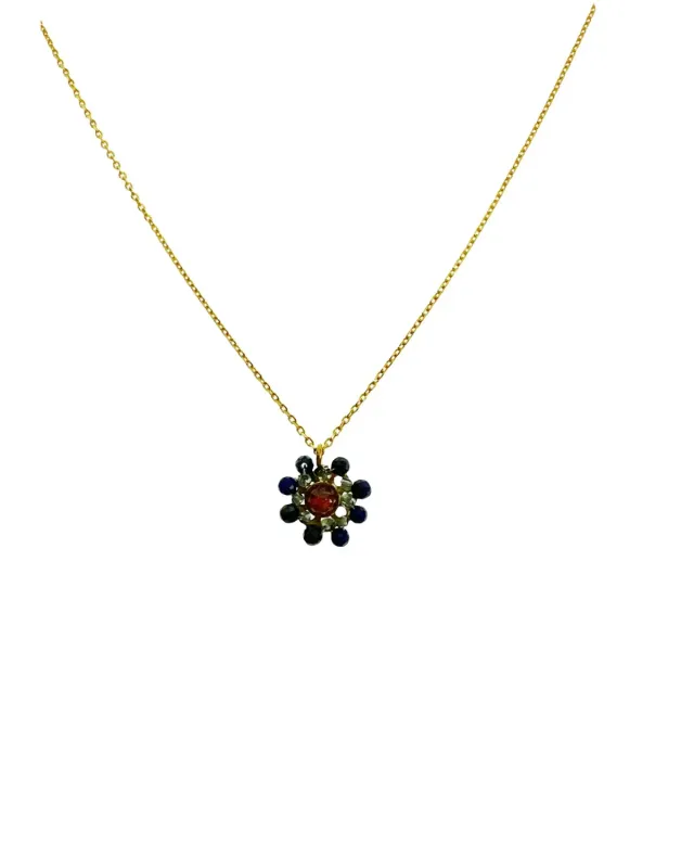 Le Fourbi de Capucine LF41B collier grenat lapis 40 cm