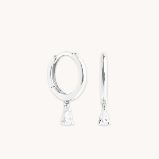 Astrid & Miyu Diamond Charm Huggies boucles d'oreilles or blanc diamant