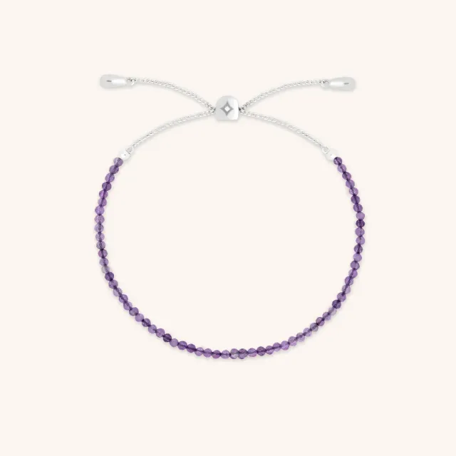 Astrid & Miyu Amethyst February Beaded bracelet or blanc