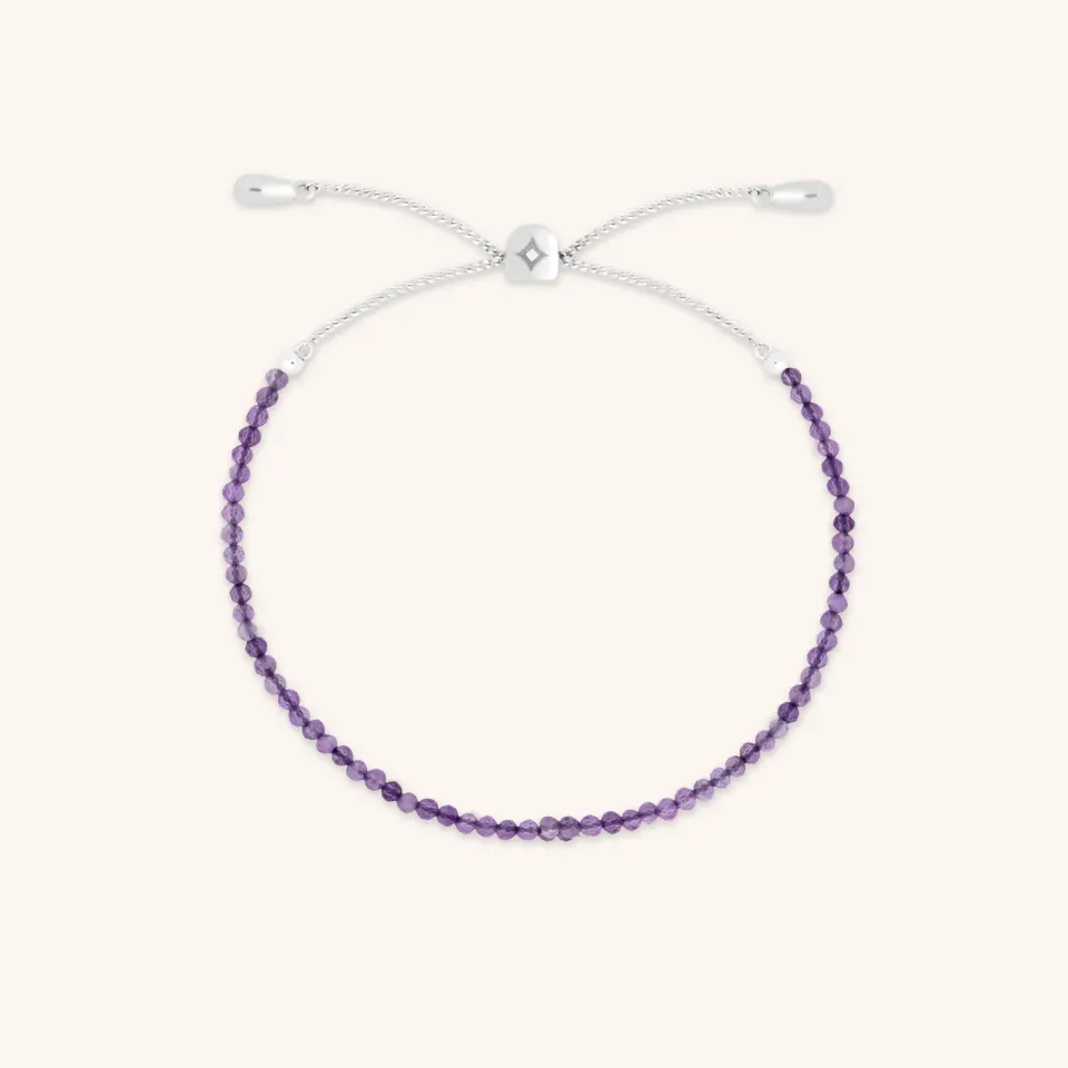 Astrid & Miyu Amethyst February Beaded bracelet or blanc