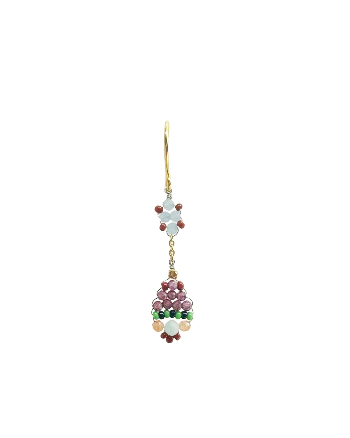 Le Fourbi de Capucine Z17 boucles d’oreilles amazonite grenat