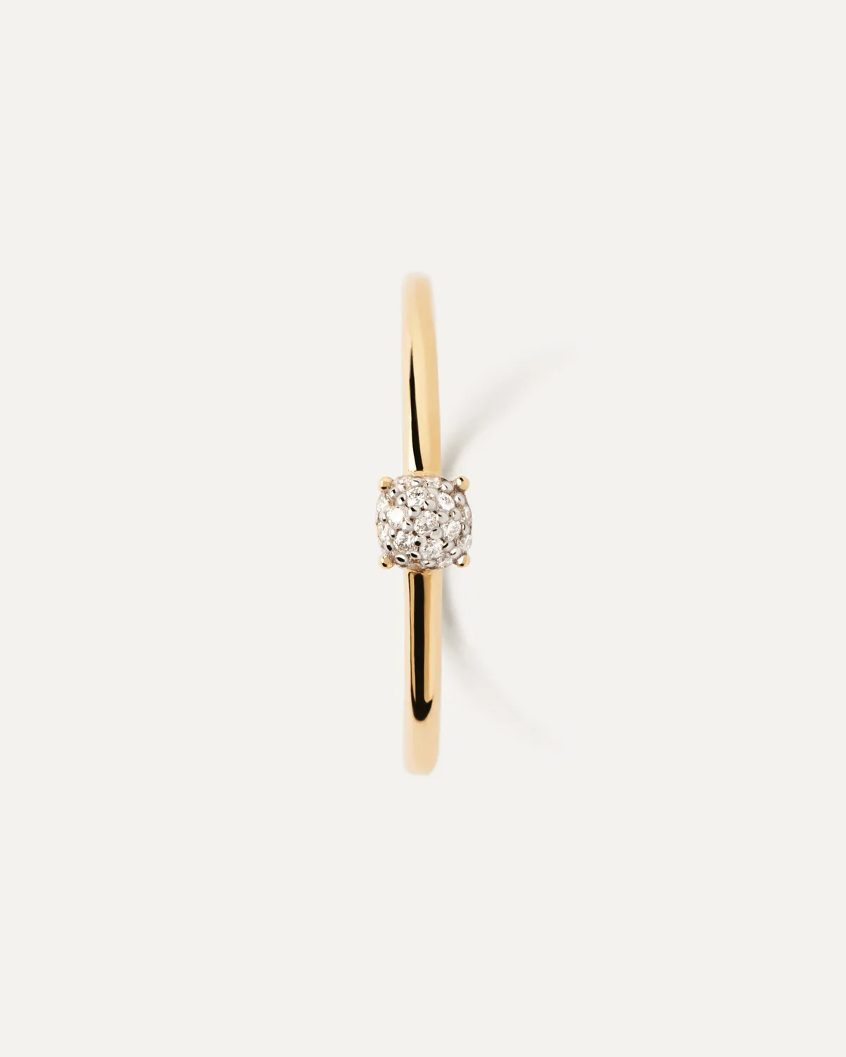 PDPAOLA Dona bague or diamants solitaire pavé