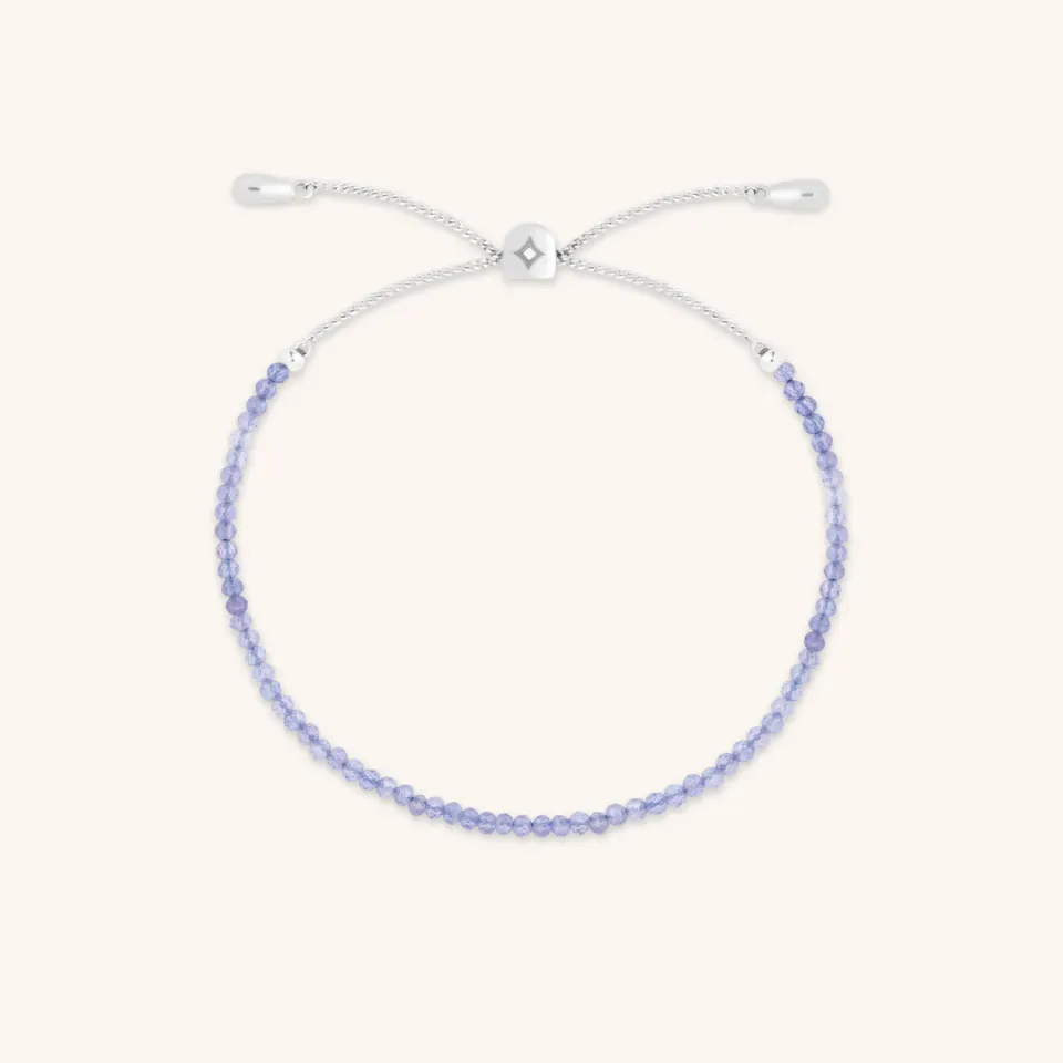Astrid & Miyu Tanzanite December bracelet or blanc massif