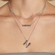 Astrid & Miyu N Initial Bold Pendant collier argent initiale N