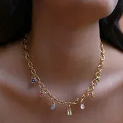 Astrid & Miyu Tourmaline October breloque dorée clip