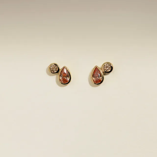 Astrid & Miyu Sunset Duo clous d'oreilles dorés