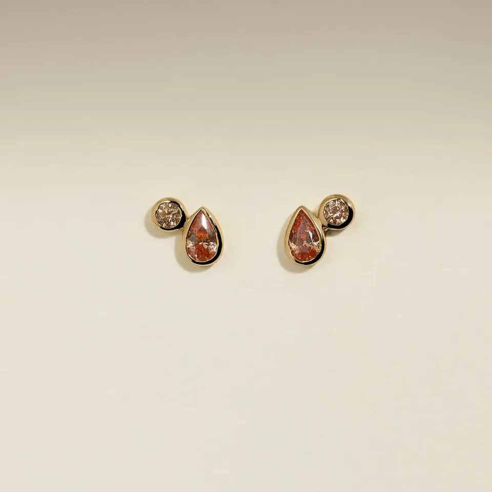 Astrid & Miyu Sunset Duo clous d'oreilles dorés
