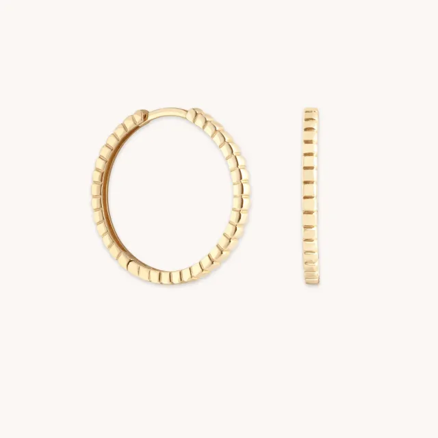 Astrid & Miyu Ridged Hoops créoles or massif