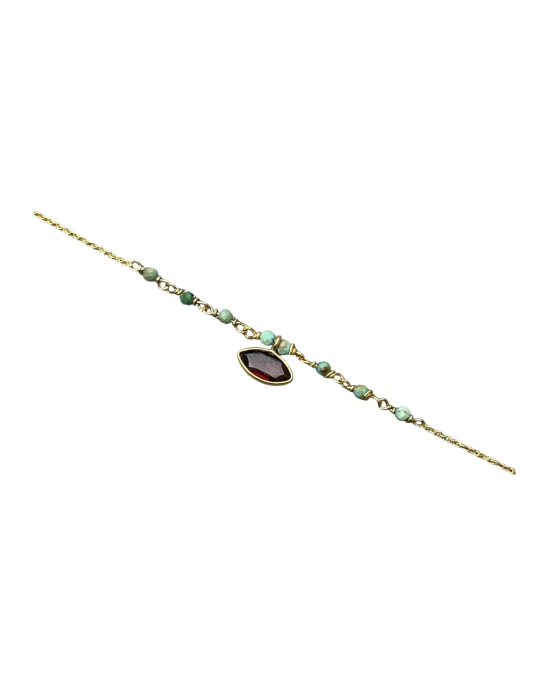 Le Fourbi de Capucine LF124 bracelet grenat turquoise doré