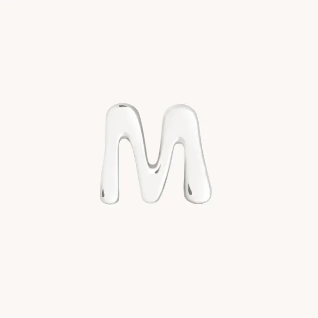 Astrid & Miyu M Initial breloque or blanc massif