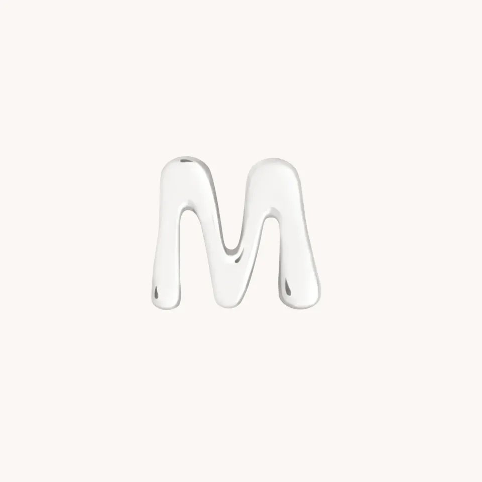Astrid & Miyu M Initial breloque or blanc massif