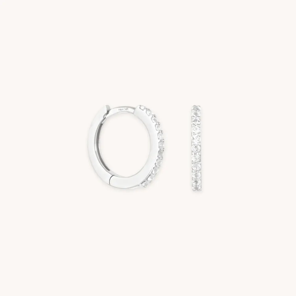 Astrid & Miyu Topaz Hoops créoles topaze or blanc massif