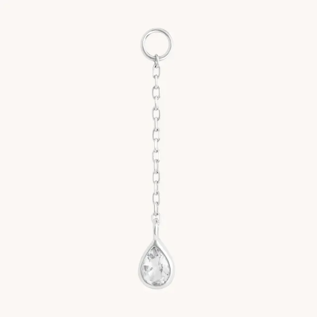 Astrid & Miyu White Topaz chaîne oreille or blanc