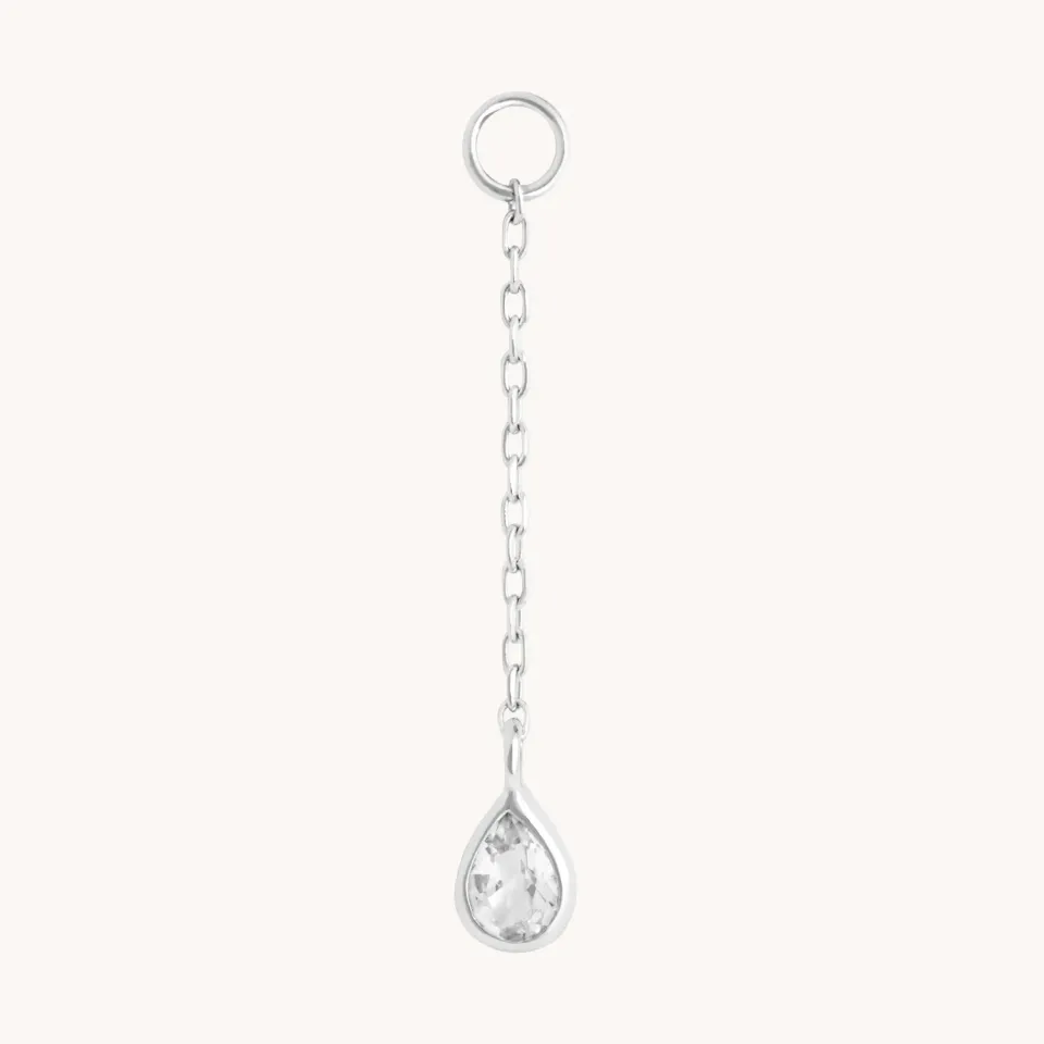 Astrid & Miyu White Topaz chaîne oreille or blanc