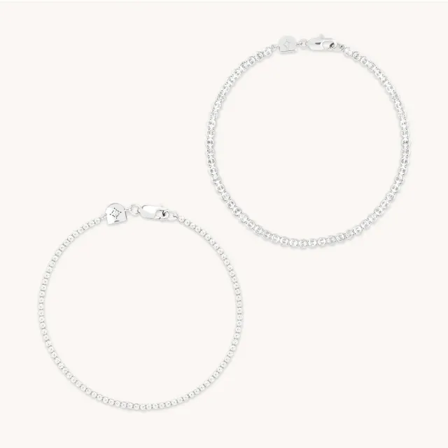 Astrid & Miyu Tennis Bracelet Stacking Set bracelet argent éclat