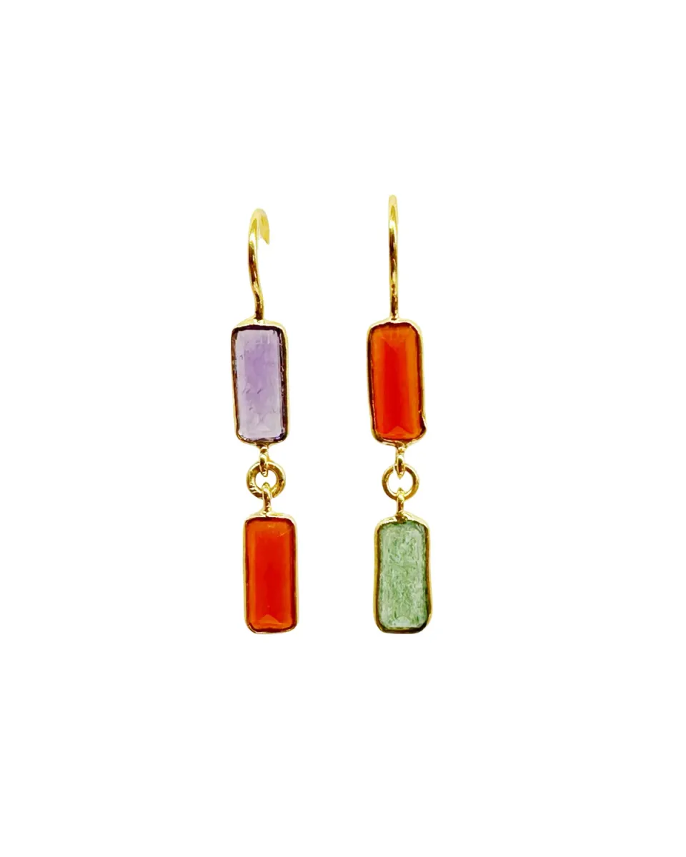 Le Fourbi de Capucine D12 boucles asymétriques améthyste