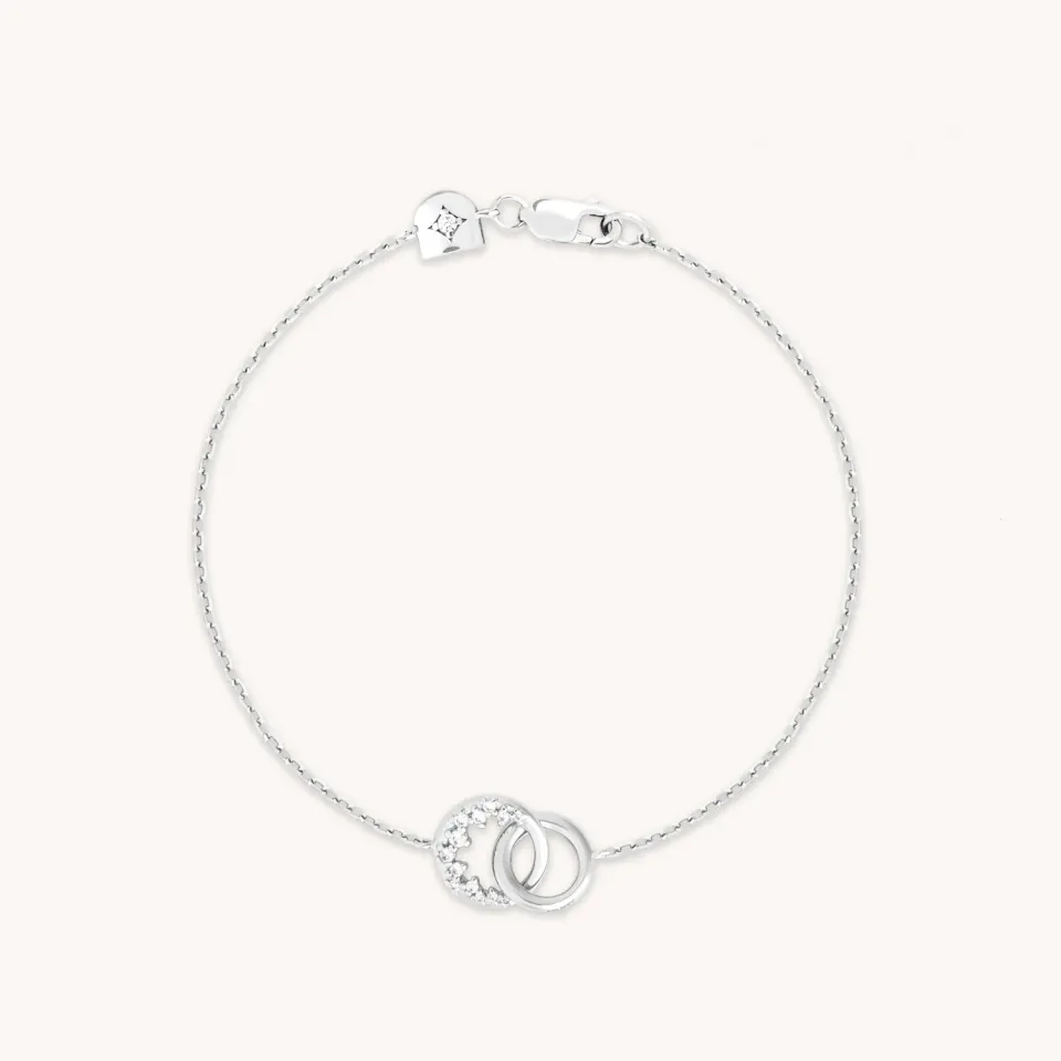 Astrid & Miyu Orbit Crystal bracelet argent pendentif