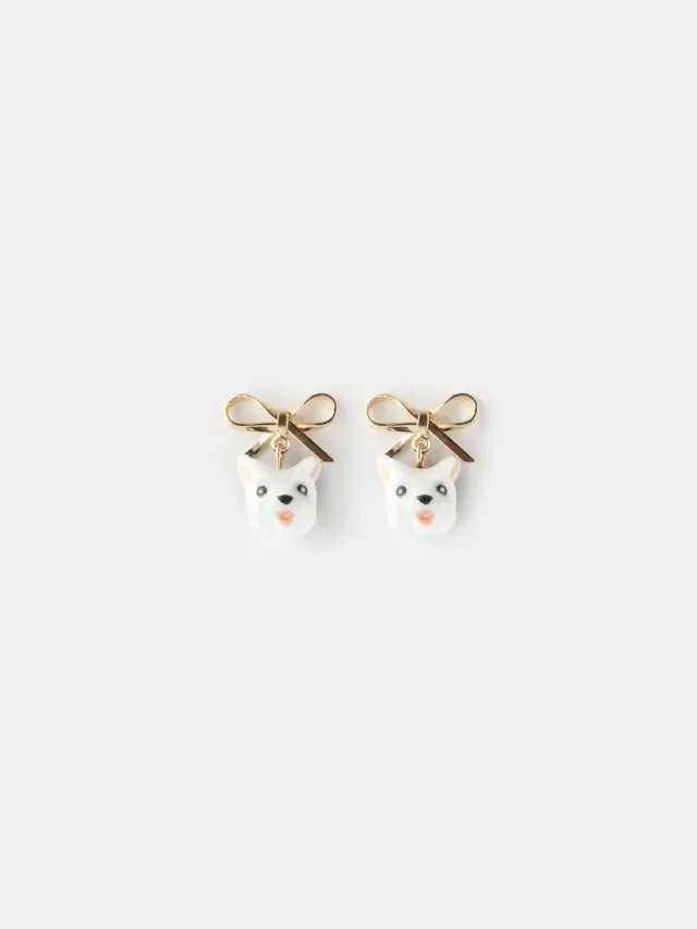 Nach Bijoux Coton de Tuléar puces nœud blanches