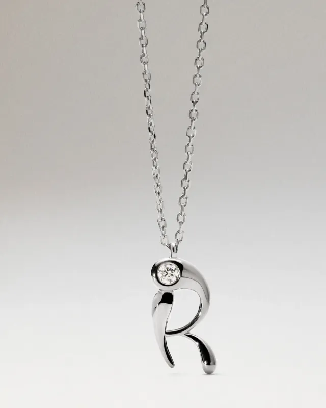 PDPAOLA R initial collier argent lettre R 40-50cm