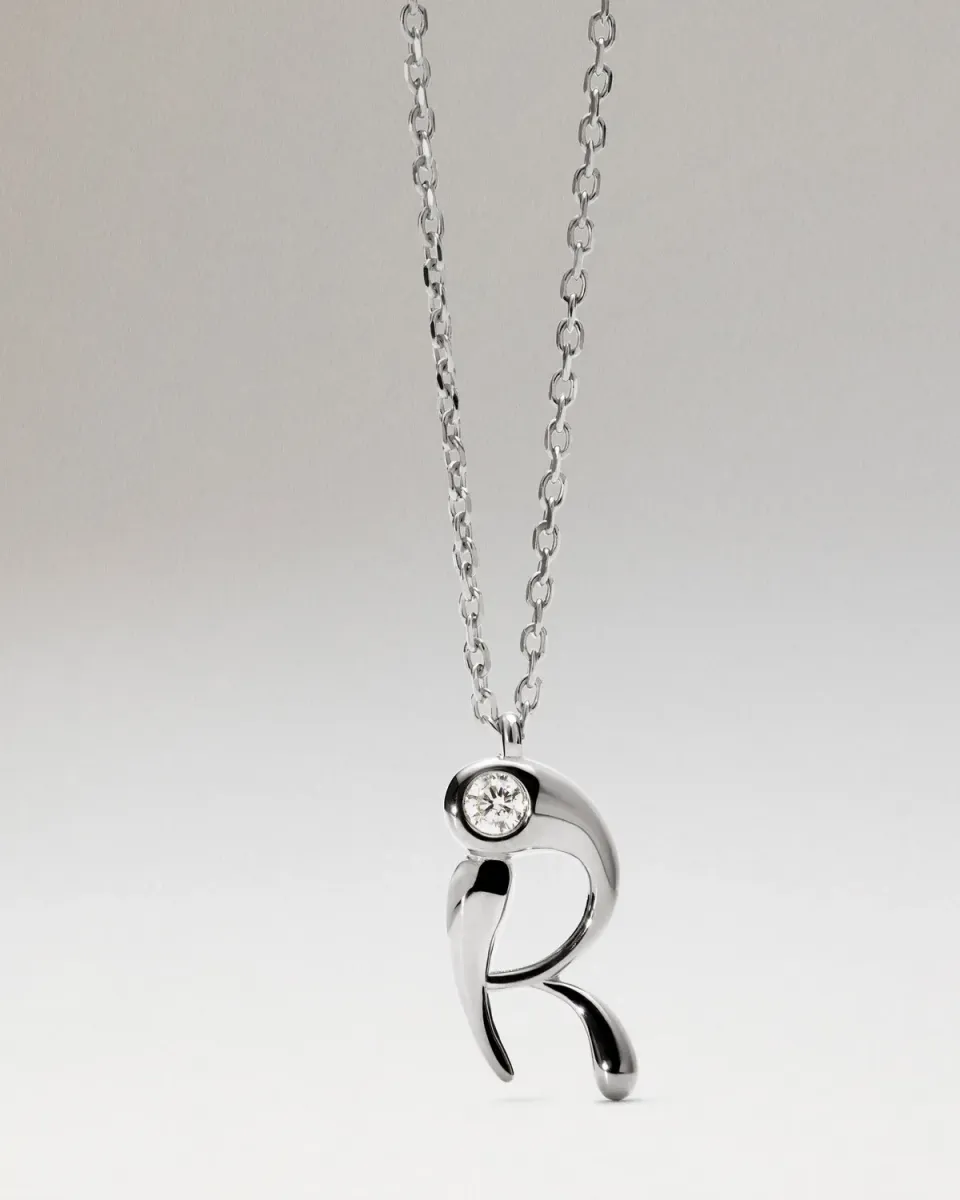 PDPAOLA R initial collier argent lettre R 40-50cm