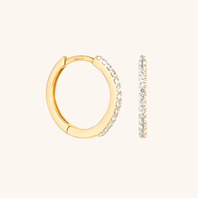 Astrid & Miyu Diamond Pavé créoles or massif diamants