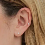 Astrid & Miyu Topaz Marquise piercing or blanc