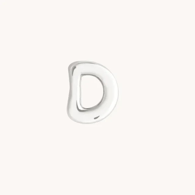Astrid & Miyu D Initial Click Charm breloque or blanc massif