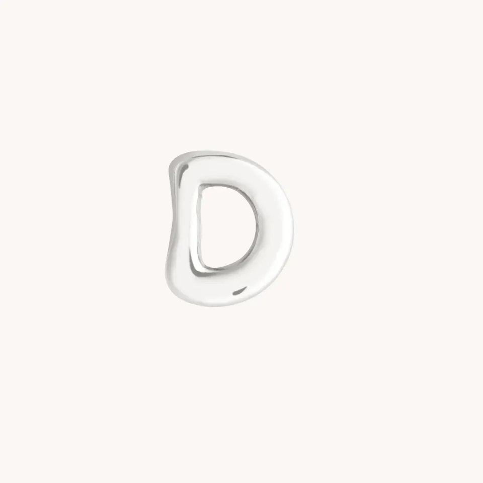 Astrid & Miyu D Initial Click Charm breloque or blanc massif