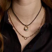 Astrid & Miyu Hardware Pendant collier cordon doré
