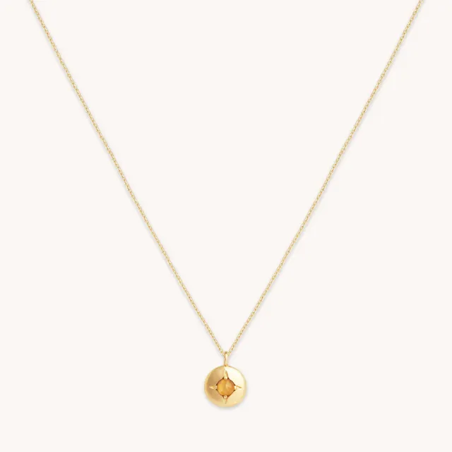 Astrid & Miyu Citrine collier or massif novembre