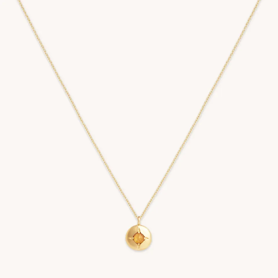 Astrid & Miyu Citrine collier or massif novembre