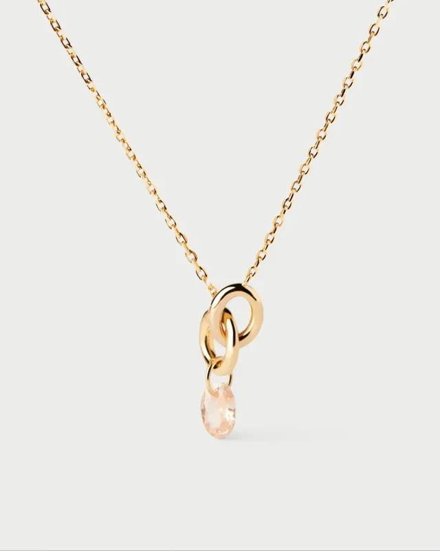 PDPAOLA Lily collier zircon pêche 40-50 cm