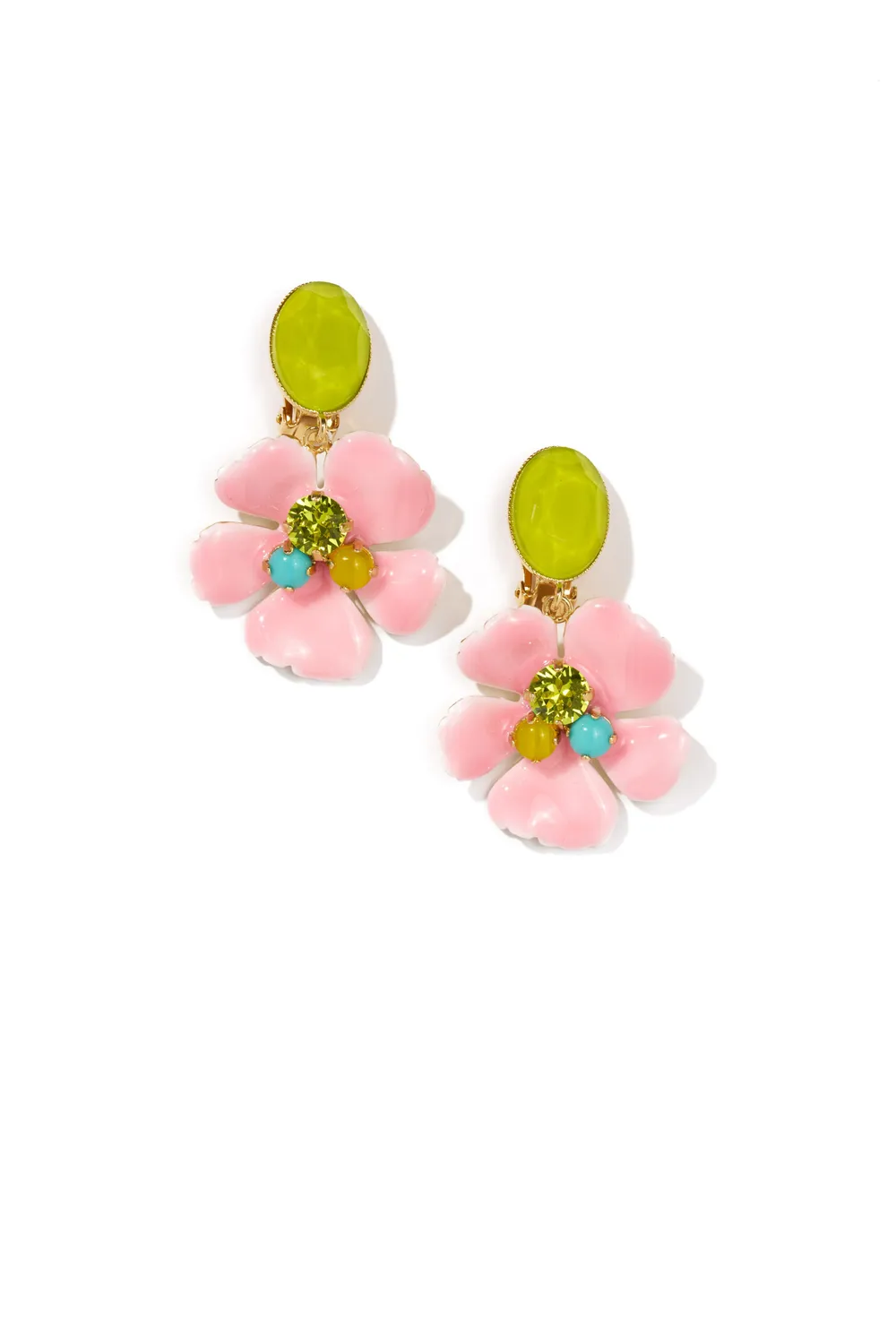 Philippe Ferrandis Ischia boucles clips émail blanc cristal
