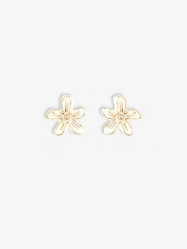Nach Bijoux Erine blanche puces fleur porcelaine 1,2 cm