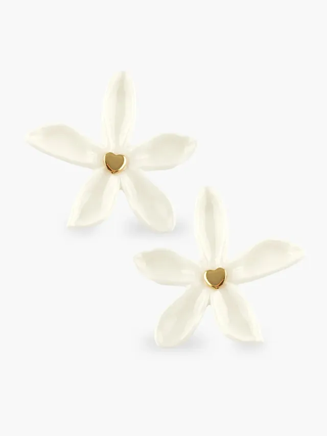 Nach Bijoux Jasmin et moi puces boucles d’oreilles blanches 4,8 cm