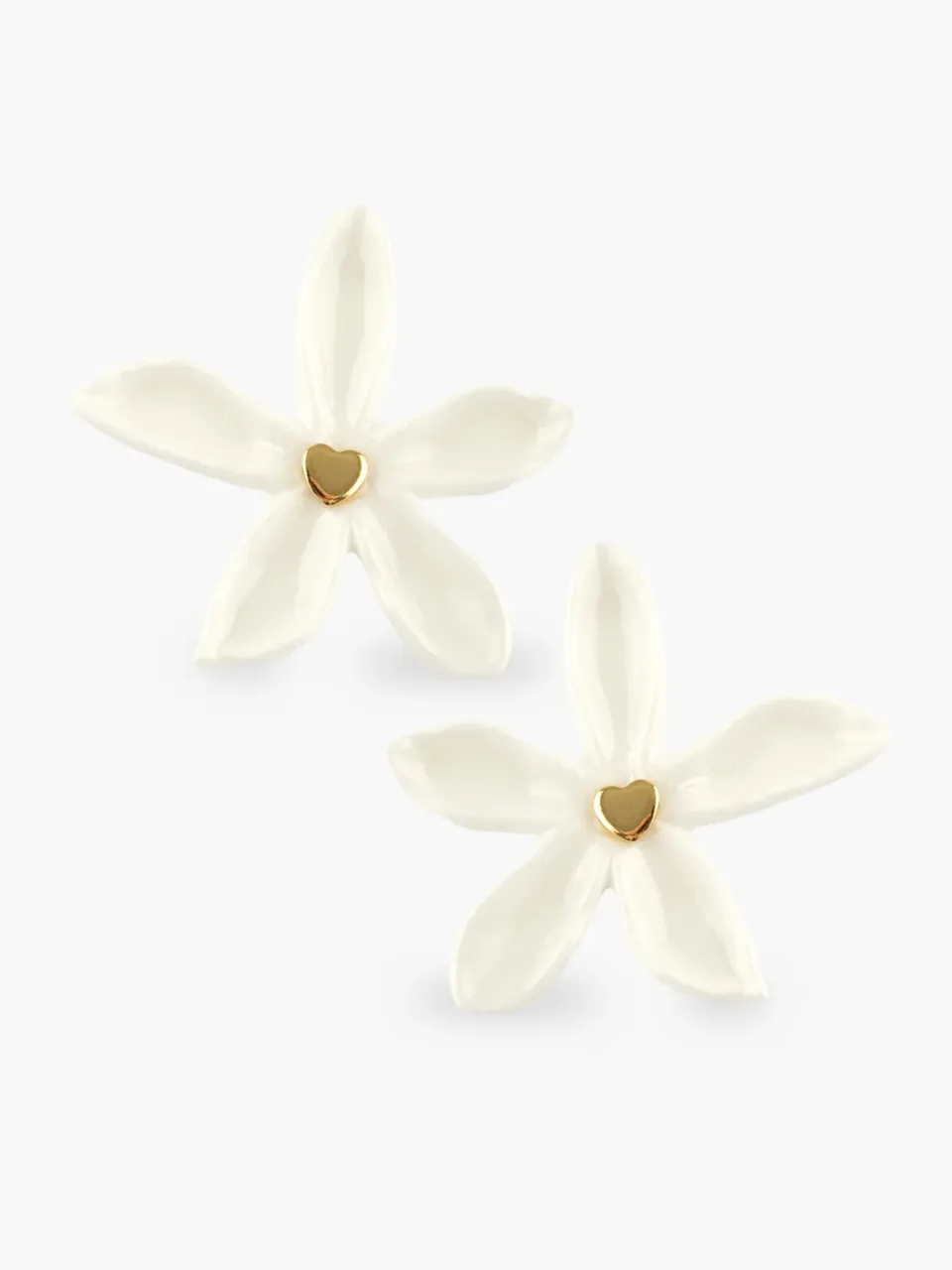 Nach Bijoux Jasmin et moi puces boucles d’oreilles blanches 4,8 cm