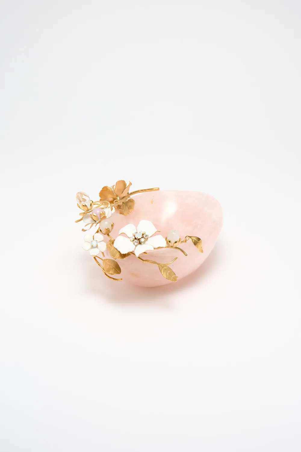 Philippe Ferrandis coupe quartz rose décorative pièce unique