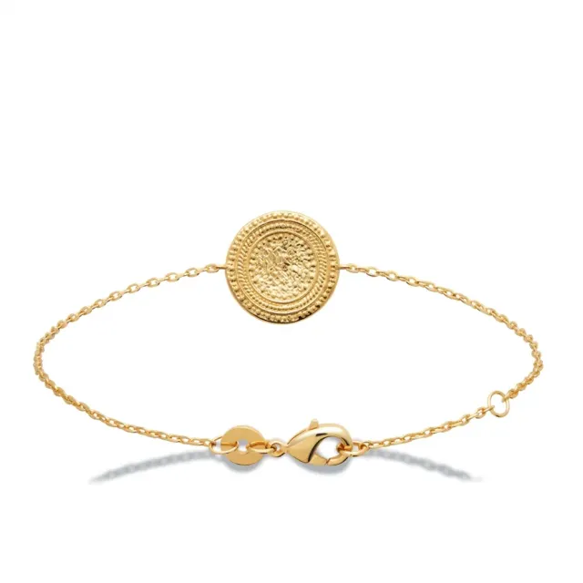 Nao de Paris Médaille Gravée bracelet plaqué or 18 cm