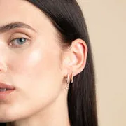 Astrid & Miyu Essential Crystal Small Hoops créoles or rose