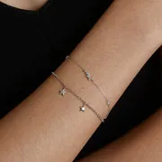 Astrid & Miyu Pavé Star charm étoile or blanc 9 carats