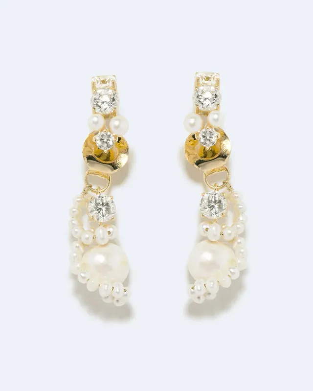 Completedworks Outcrop boucles perle zirconia vermeil
